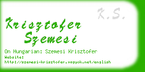 krisztofer szemesi business card